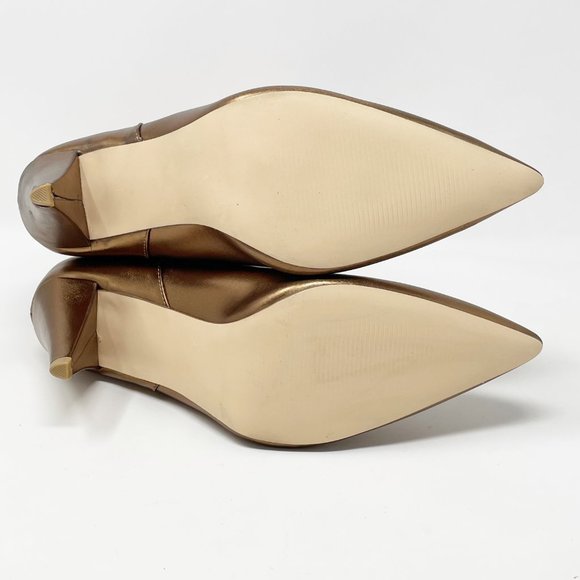 JF J. Ferrar Womens Gold Vegan Leather Slip on Mid Calf Boots Size 10 - Picture 9 of 11